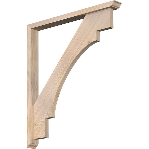 Ekena Millwork Merced Traditional Smooth Bracket w/ Offset Brace, Douglas Fir, 3 1/2"W x 34"D x 38"H BKT0402X34X38MRC01SDF - main